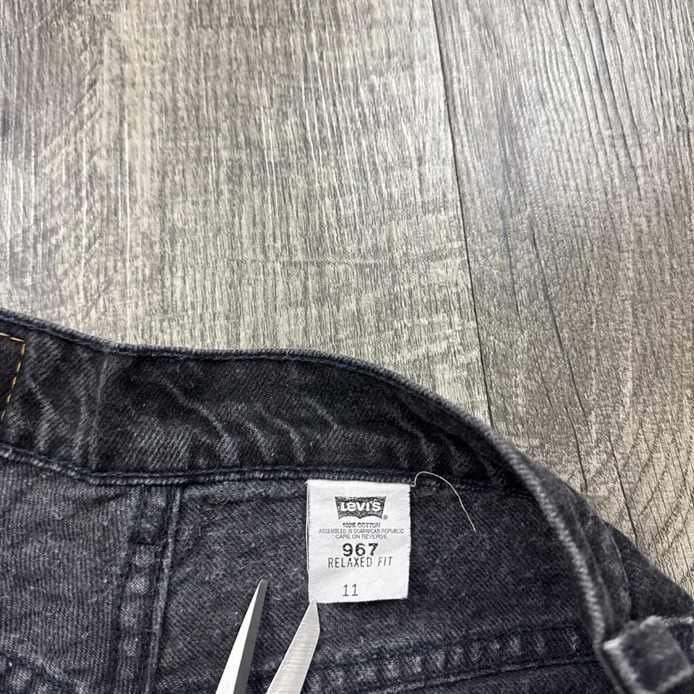 Vintage Levi’s 967 Black Cutoff Denim Orange Tab Shorts Relaxed Fit
